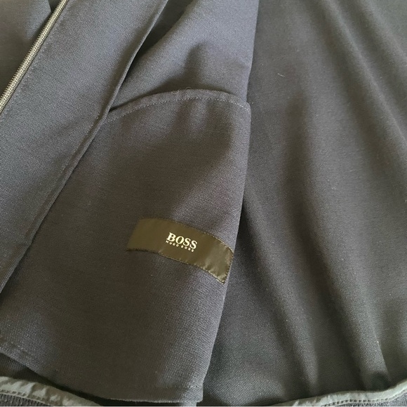 Hugo Boss Men’s Slim Fit Zip-up Jacket Size 42R Dark Blue - Picture 11 of 16